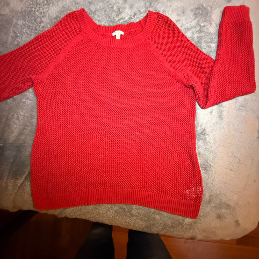 Talbots Vibrant Red Crew Neck Sweater